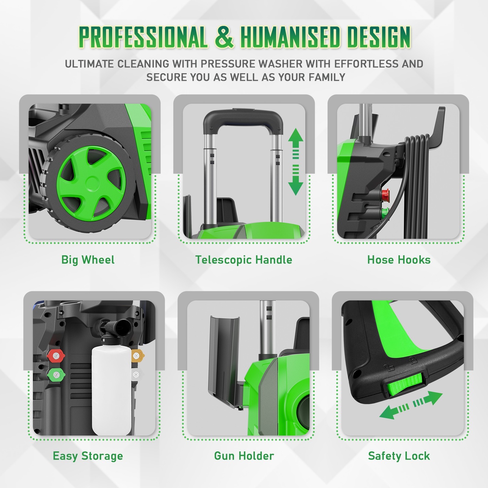 4200PSI 2.5GPM Electric Pressure Washer Portable Electric Power Cleaner Machine