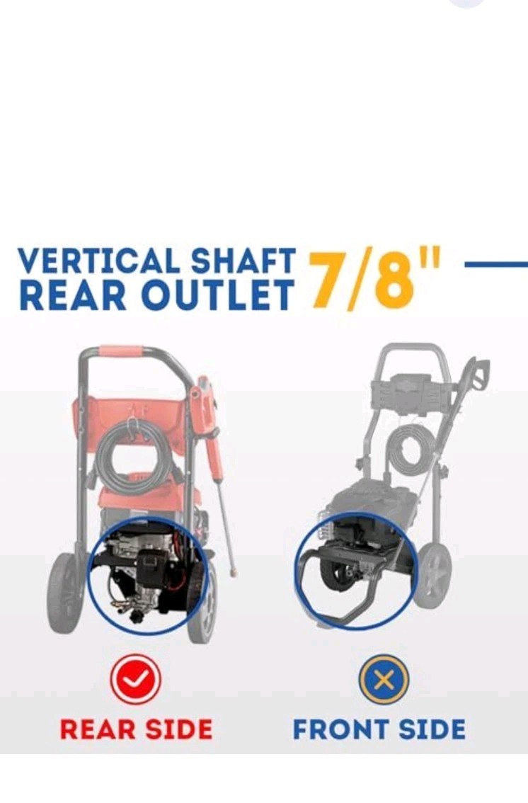 TOOLCY 7/8″ Shaft Vertical Pressure Washer Pump – Rear Inlet/Outlet Max 3100 PSI