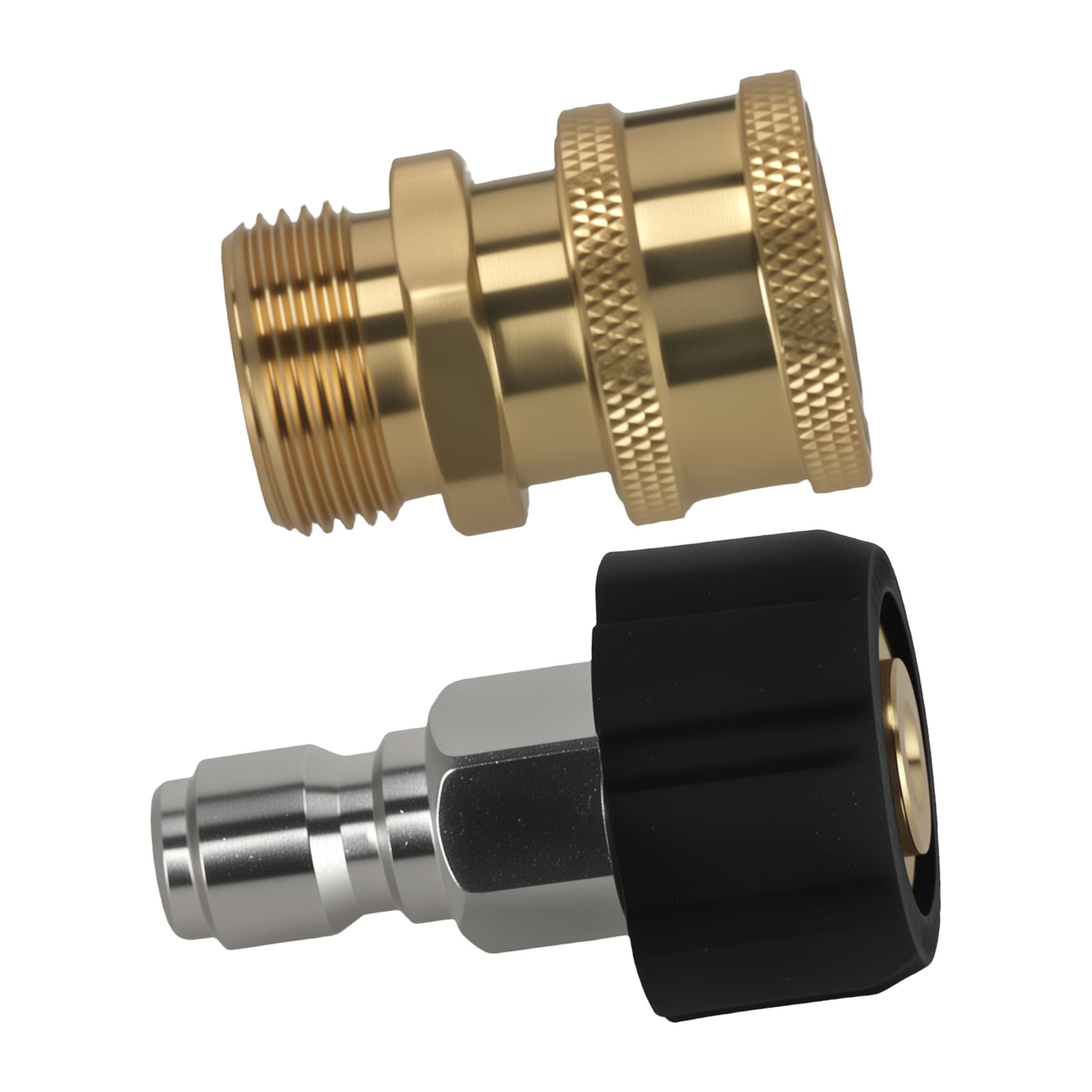 High Pressure Washer Brass Adapter M22-15mm to 3/8 Inch Quick Connect 2 Pack