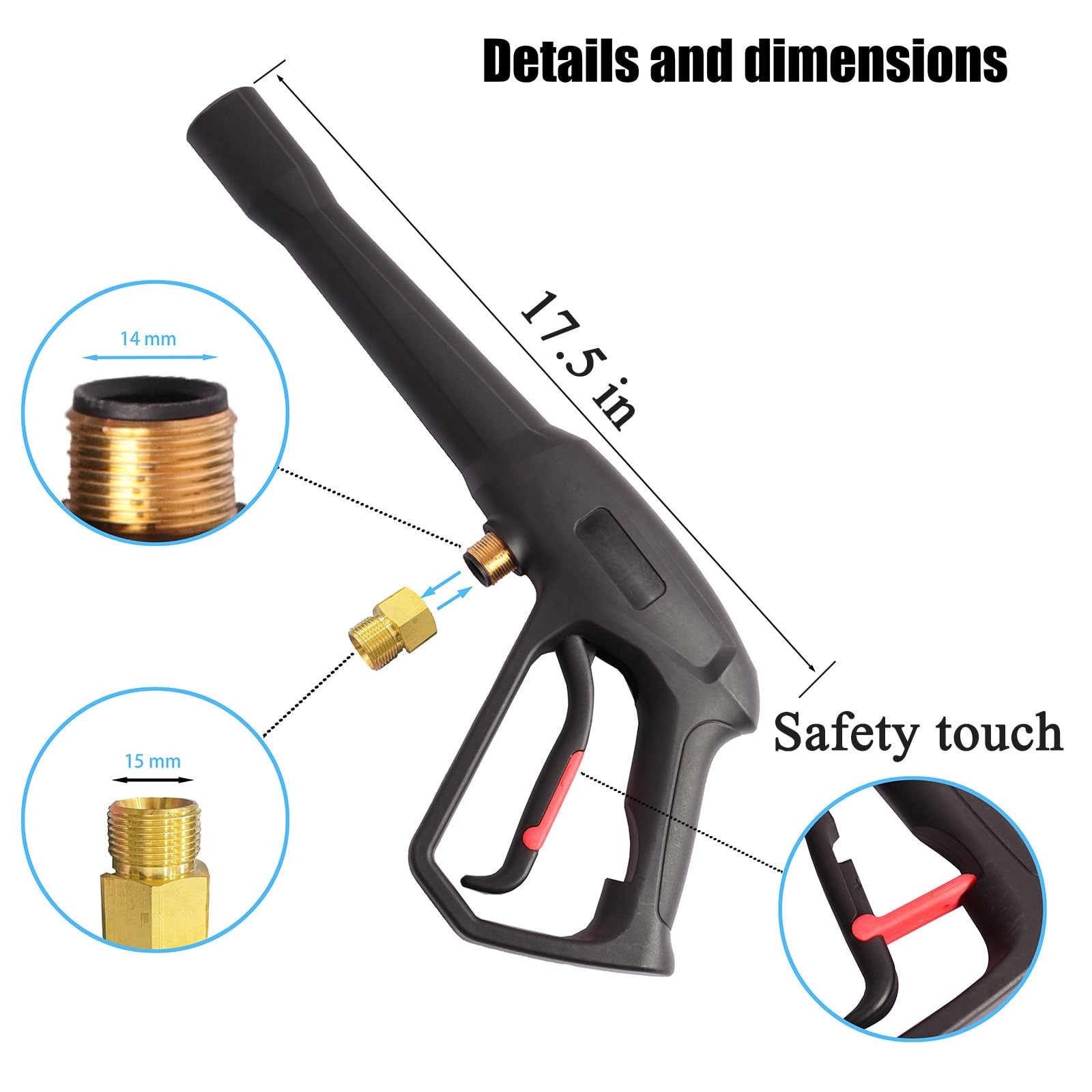 Pressure Washer Spray Gun – for Ryobi Pressure Washer Gun M22-14MM and M22-15…
