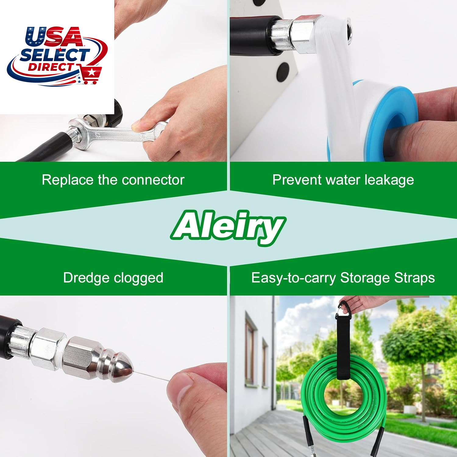Sewer Jetter Kit for Pressure Washer 50FT High-Pressure Nozzles 5800 PSI