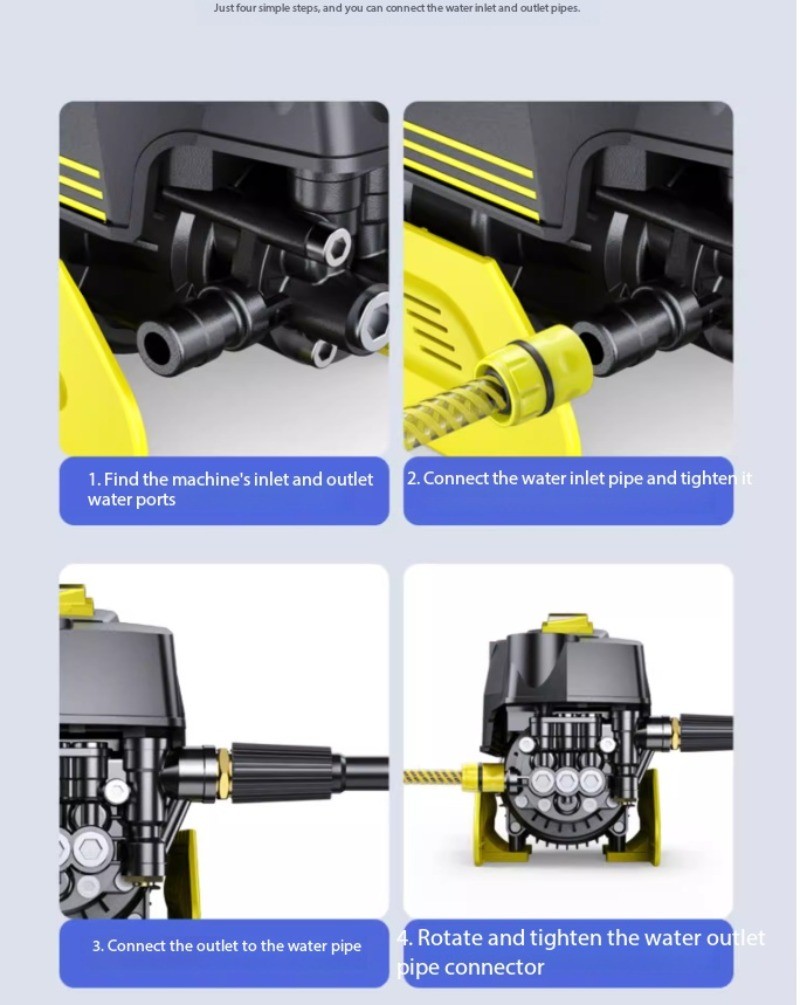 High-pressure Car Wash Machine, High-powered Portable Water Pump for Home Use