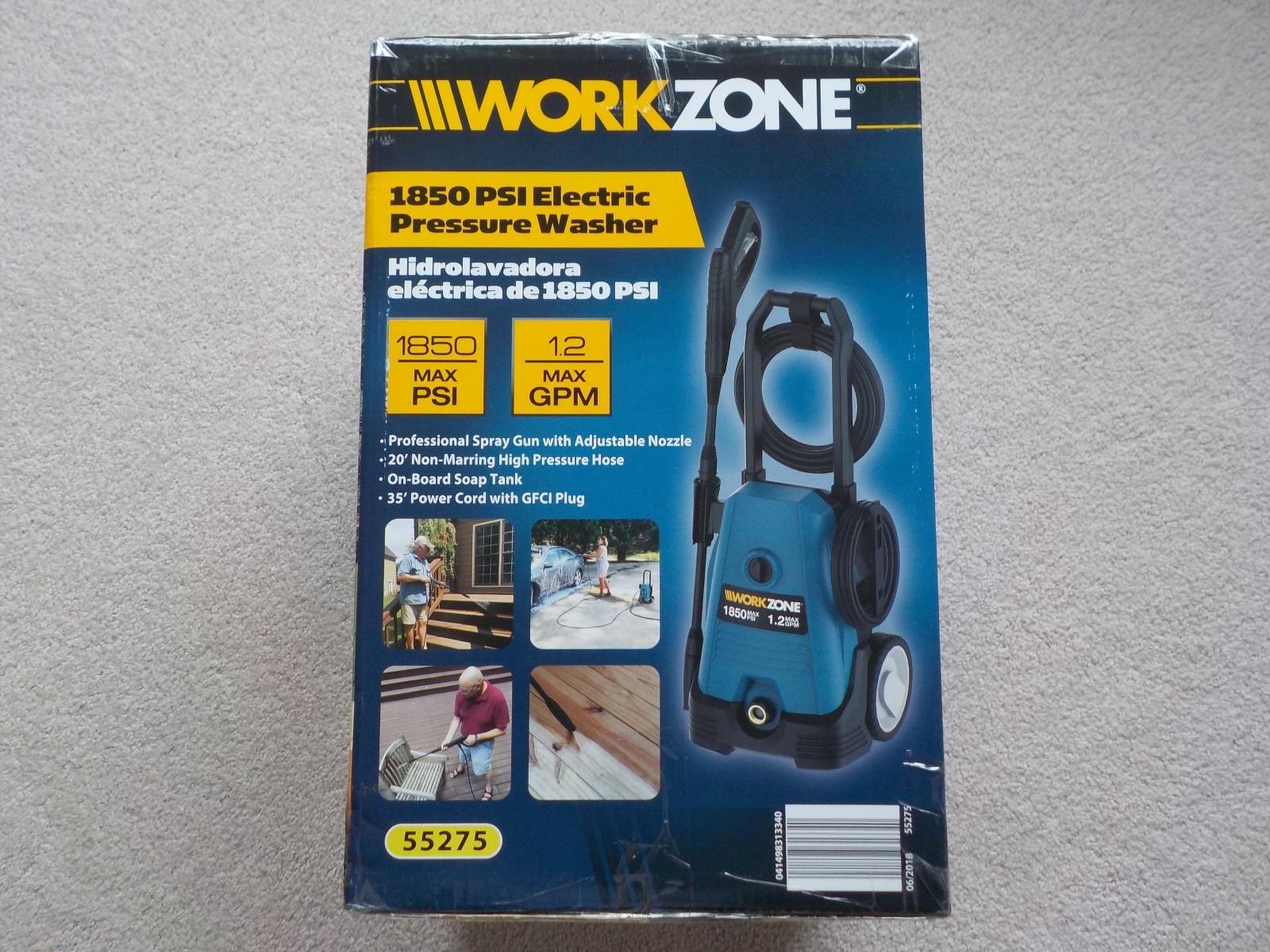 Original WORK ZONE Pressure Washer Model WZ1850 Blue Brand New w/ Box !!!