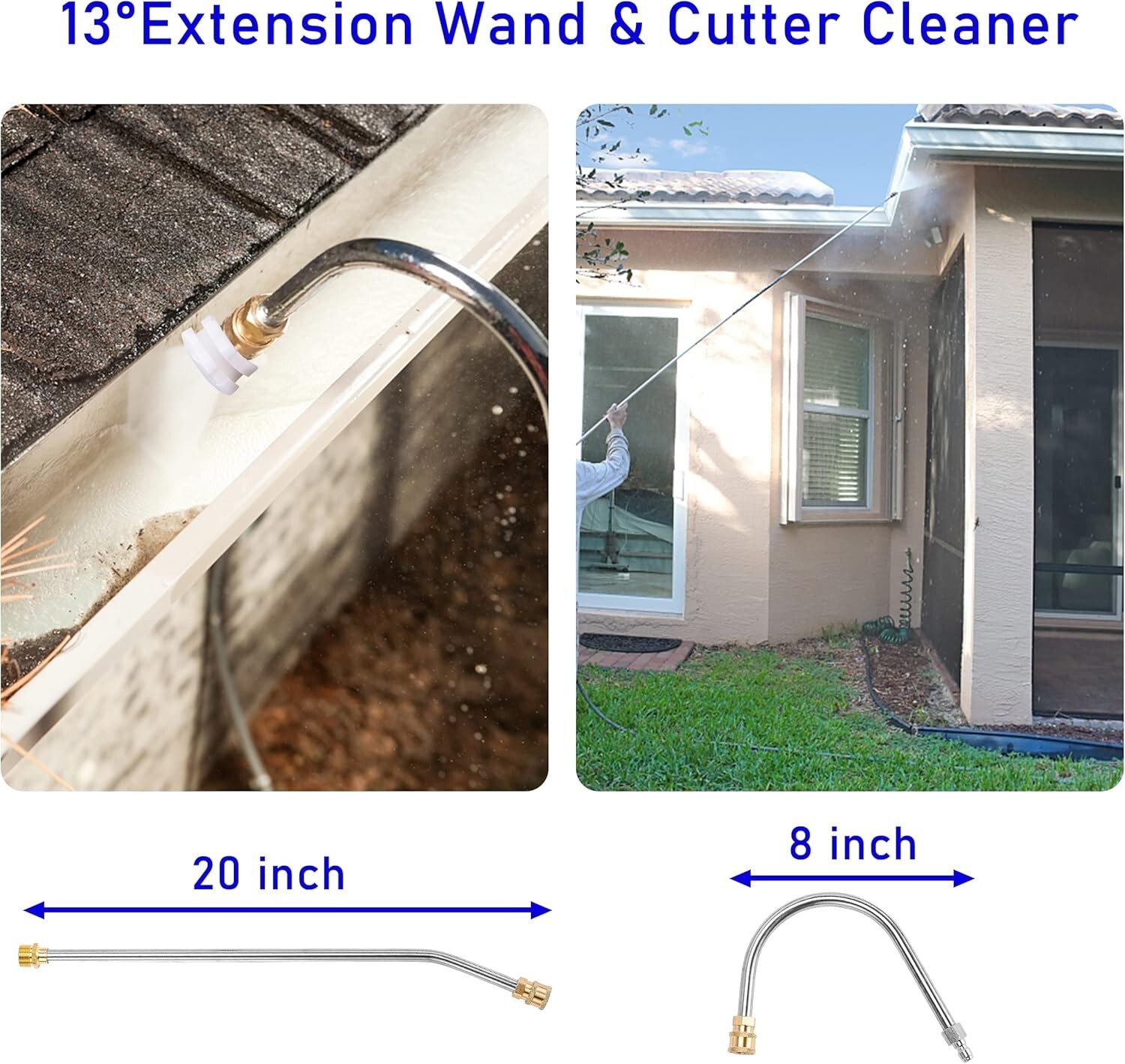 Telescoping Pressure Washer Wand, 20 Feet Aluminum High Power Washer Telescop…