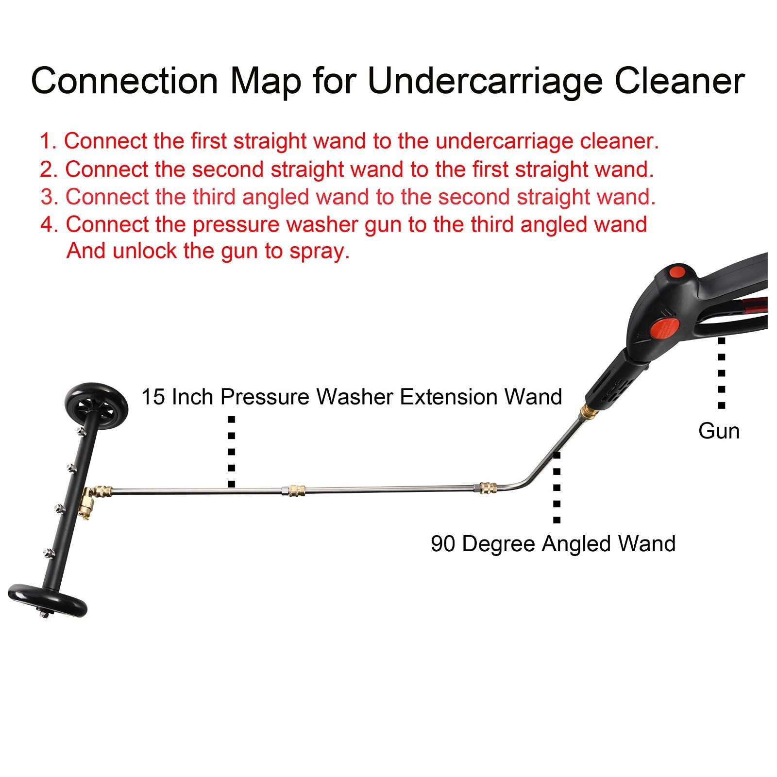 Tool Daily Pressure Washer Undercarriage Cleaner 4000 PSI w/ 16″ Wand Incomplete
