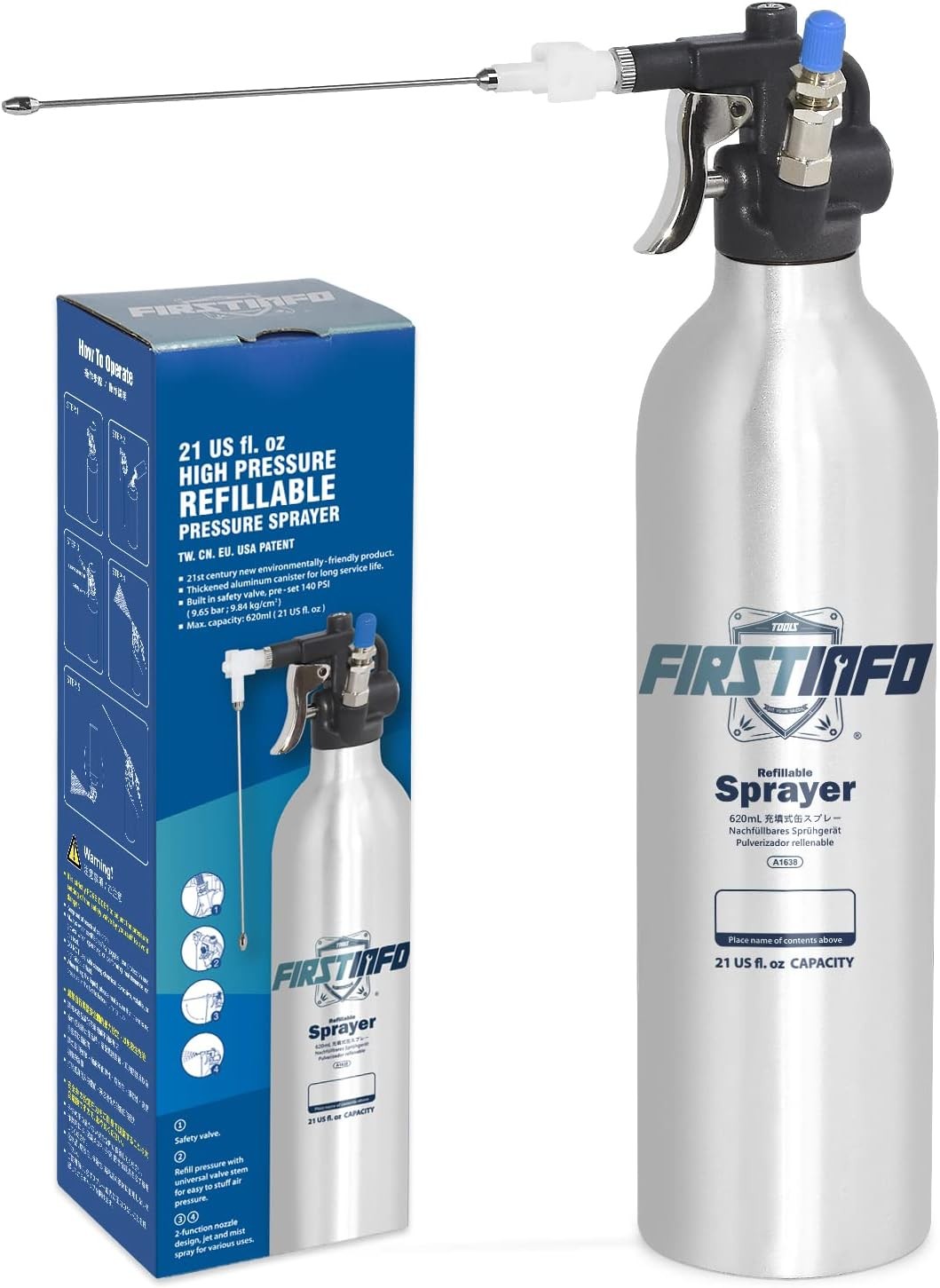 FIRSTINFO A1638 (3rd Gen) Patented Lightweight Max. 21 Ounces, Aluminum