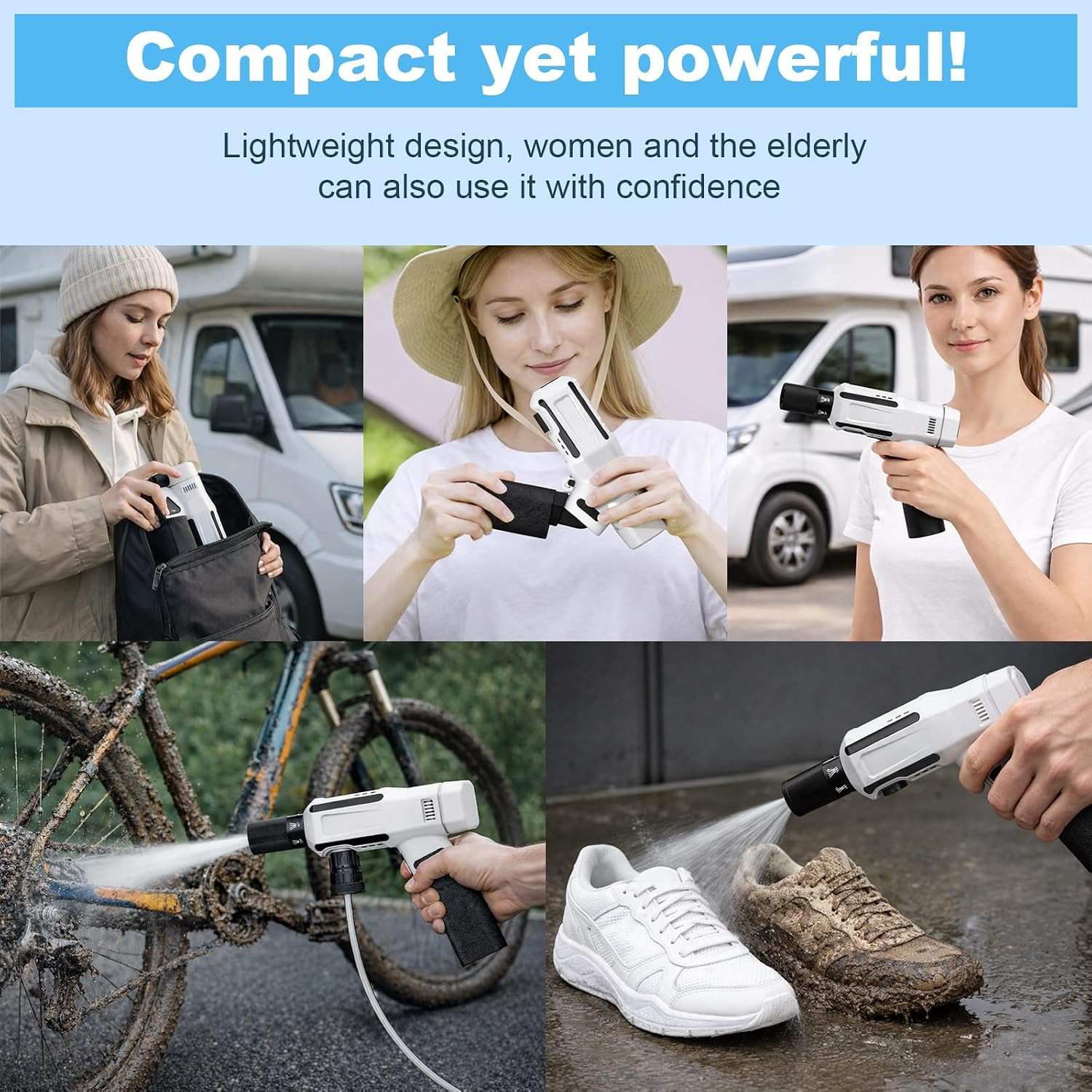 Foldable Cordless Washer, Portable Battery Washers, Handheld Washer for Car Home