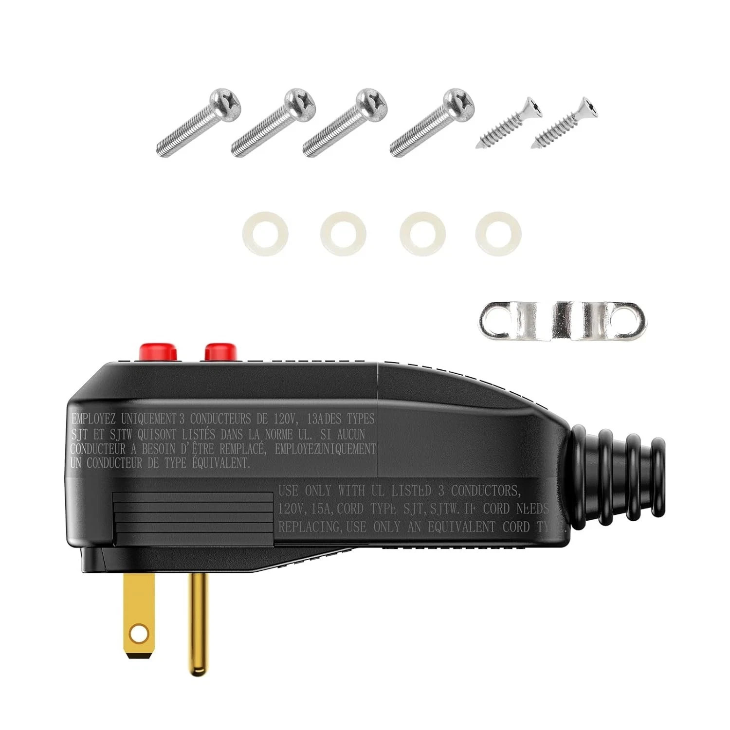 GFCI Auto Reset Plug 15A 3-Prong Waterproof for Pressure Washer & Hot Tub