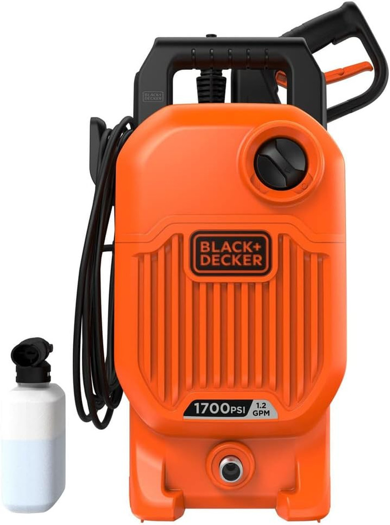 BLACK+DECKER Electric Pressure Washer, Cold Water, 1700 PSI, 1.2 GPM (BEPW1700)
