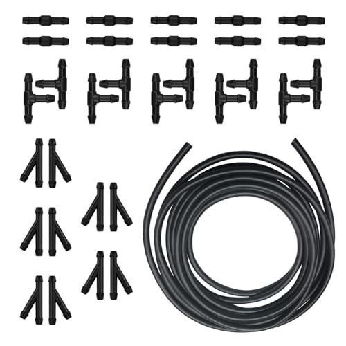 30 PCS Car Windshield Washer Hose Kit, 13Ft Flexible Rubber Hose, Washer Fluid