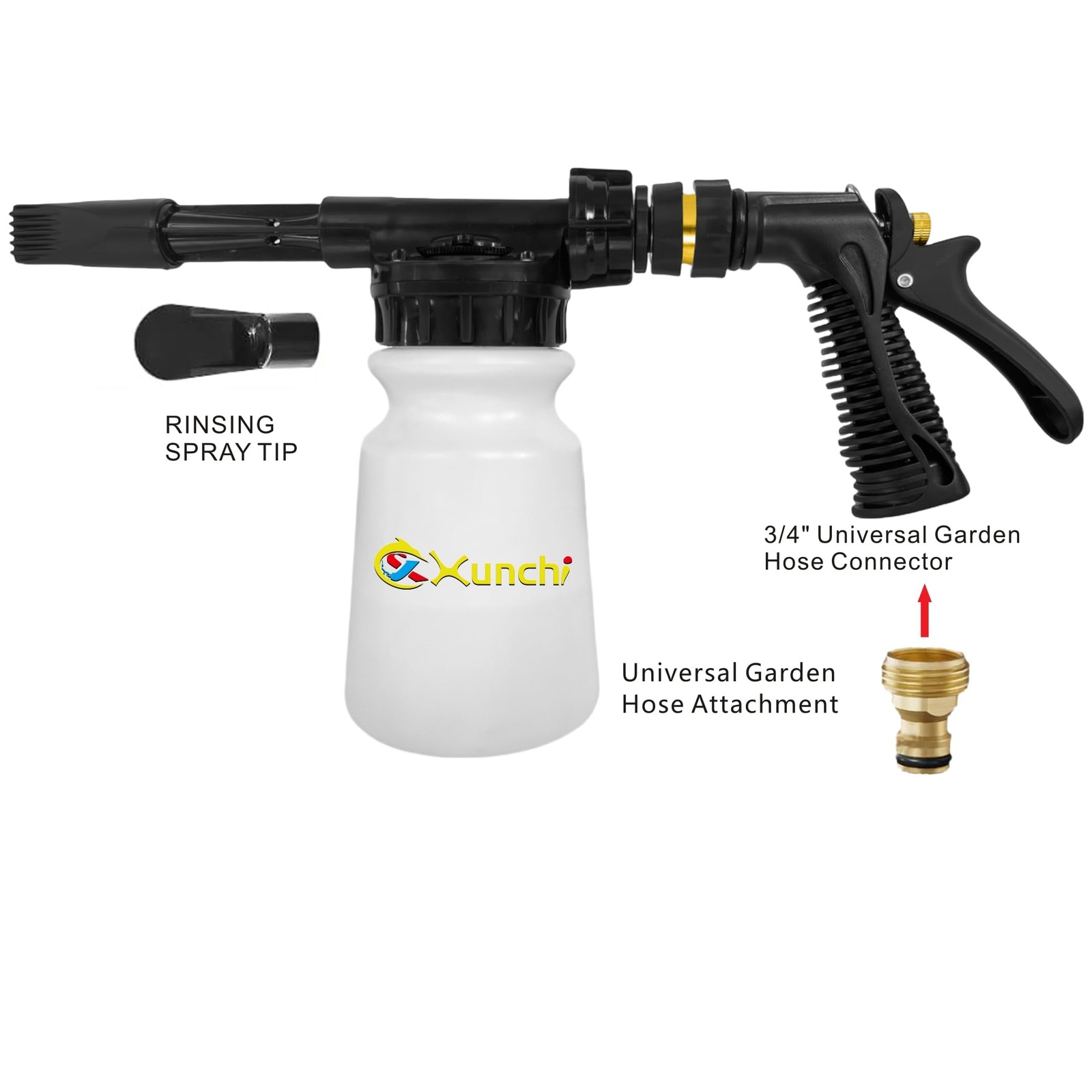 Foam Gun Car Wash Gun, Foam Blaster Equips 3/4″ Universal Garden and Quick Co…