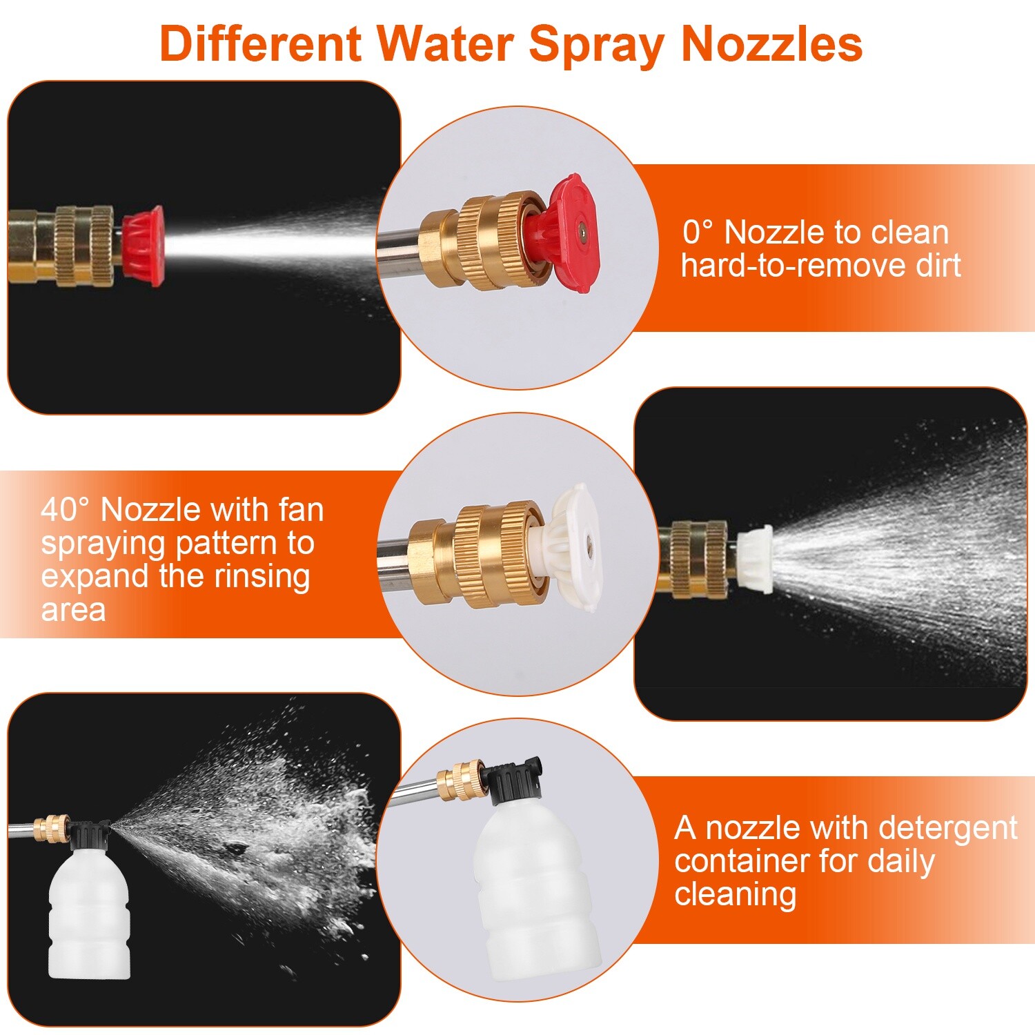 12000mAh Cordless High Pressure Car Washing Gun Pressure Washer Gun w/ 2 Nozzles