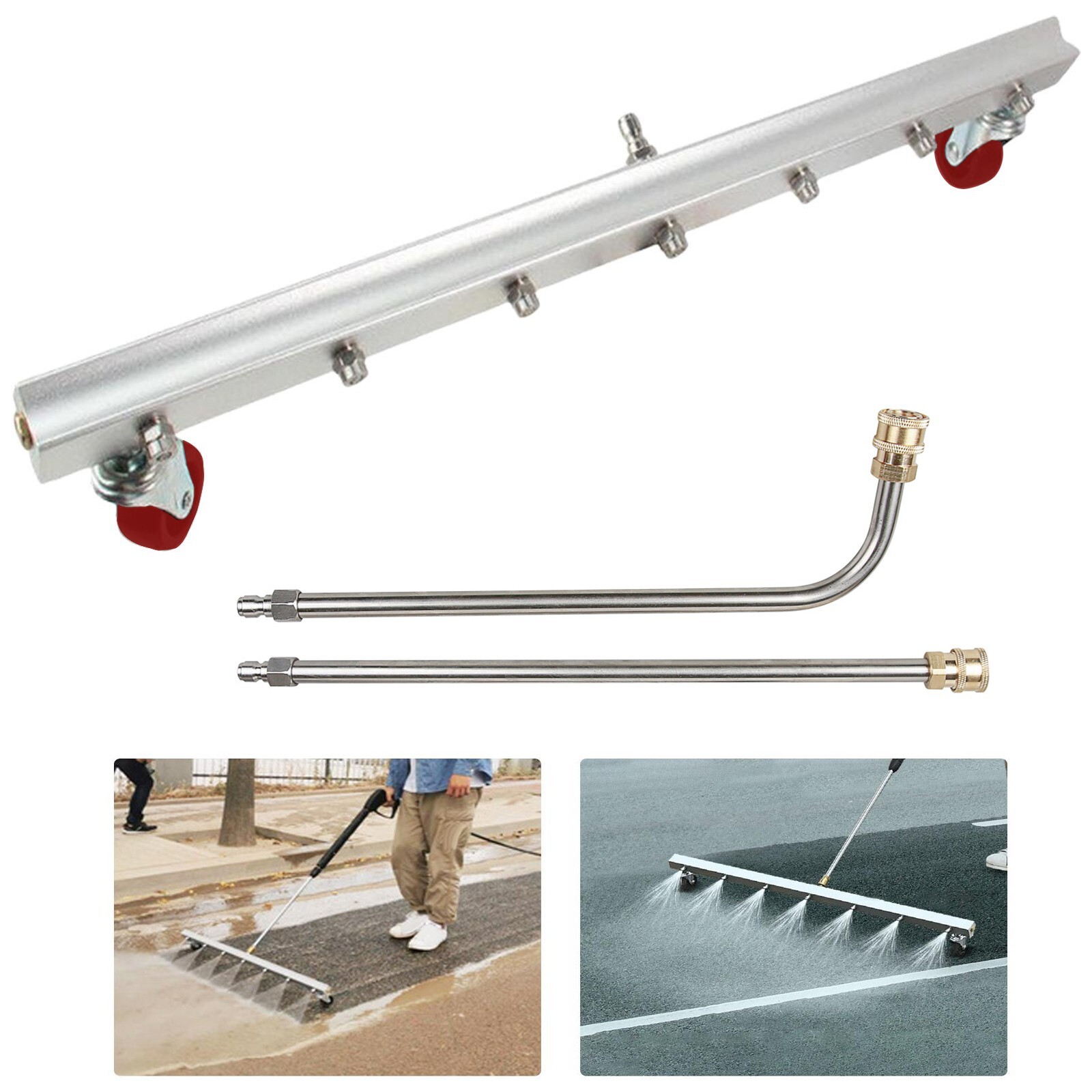 25.6″ Pressure Washer Surface Cleaner Water Broom Undercarrige Car Clean Brush