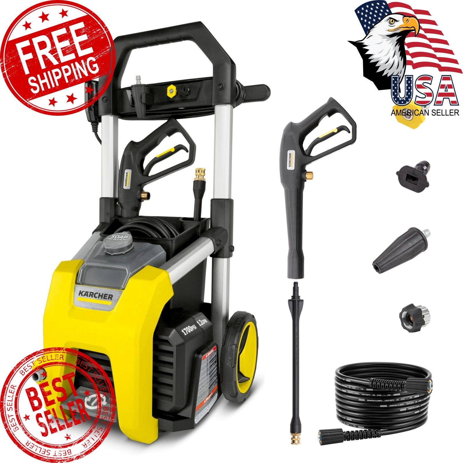 KÄRCHER K1700 Yellow Pressure Washer 1.2 GPM
