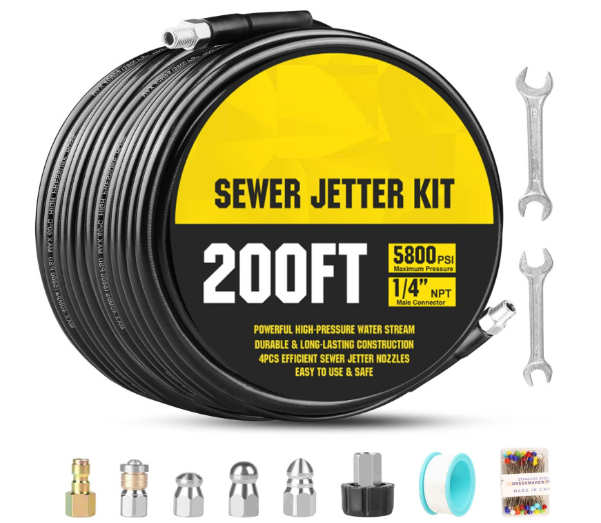Sistema de Limpieza de Desagües y Alcantarillas con Sewer Jetter 60M