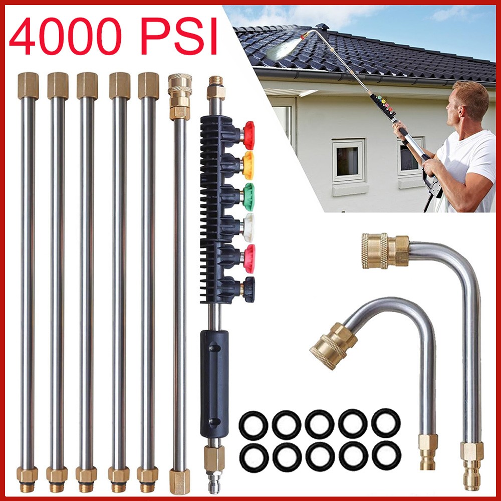 4000PSI High Pressure Washer Extension Wand Replace Lance Gutter Cleaner Nozzle