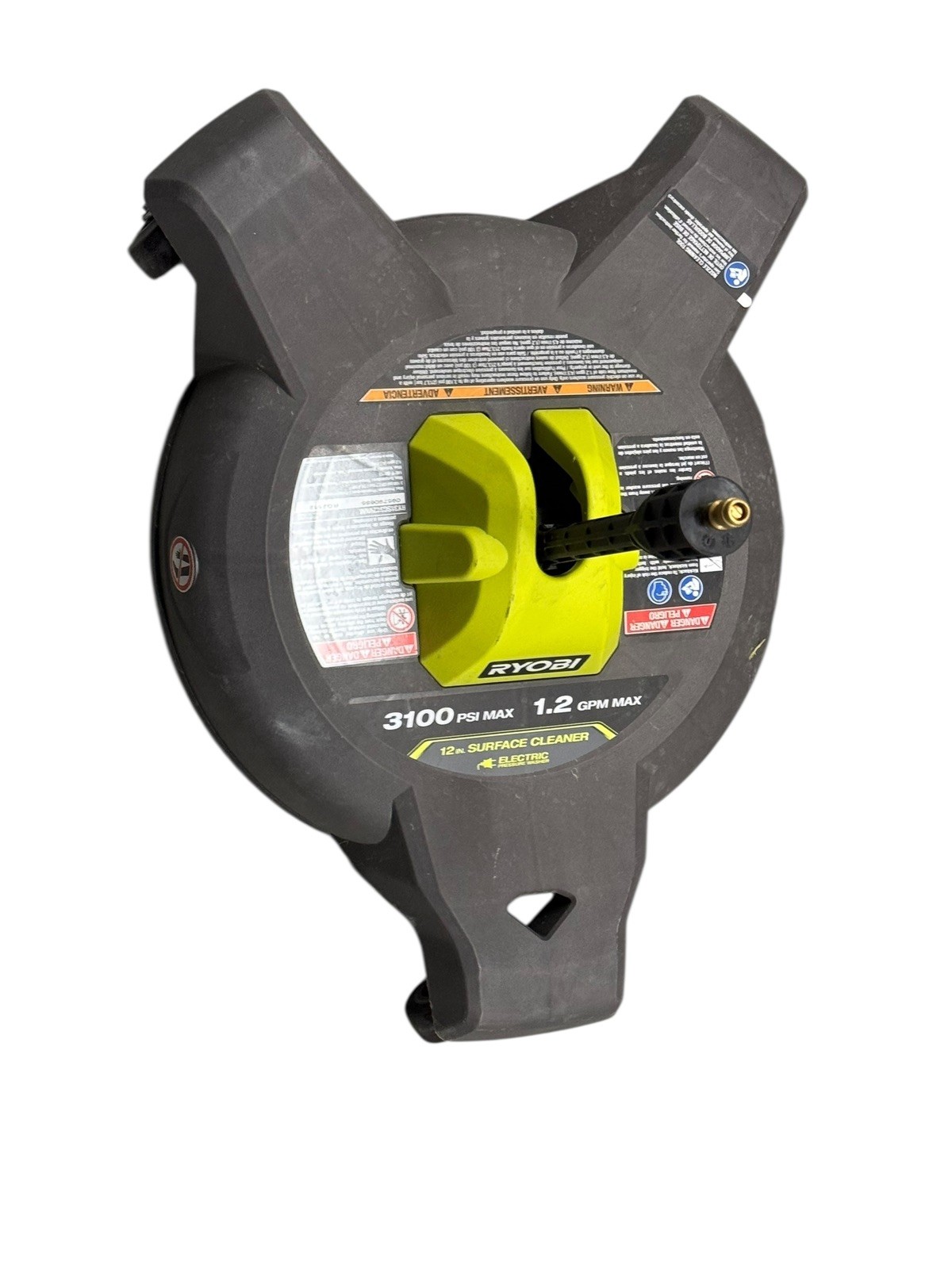 RYOBI 12 in. 3100 PSI Electric Pressure Washer Surface Cleaner w/Caster Wheels