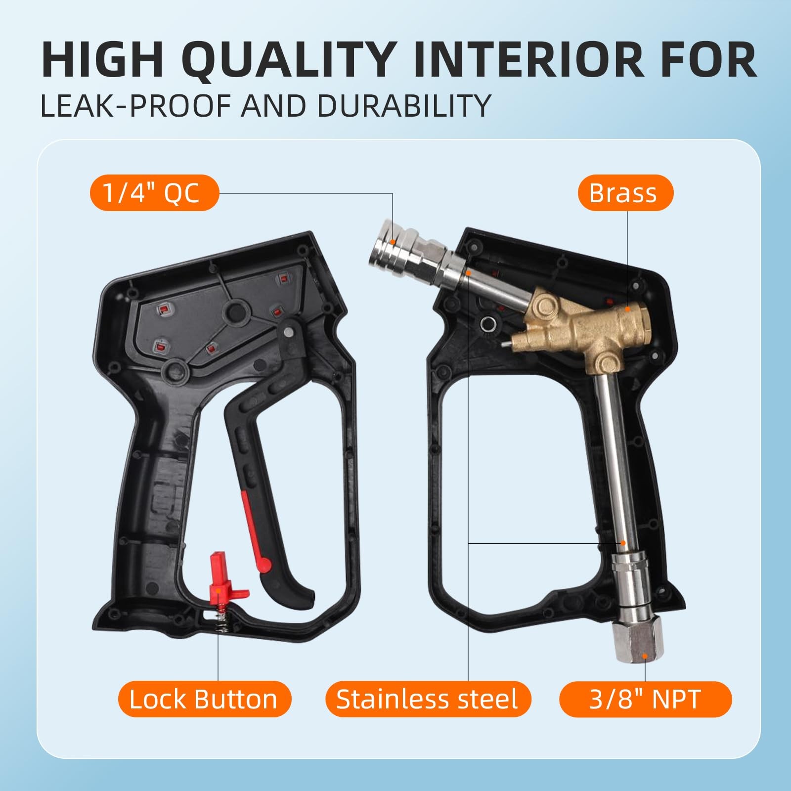 Pressure Washer Short with Swivel, 5000 PSI/10.5 GPM High Power Washer with 5…