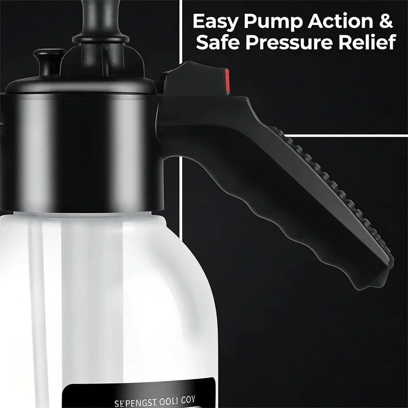 2L Hand Pump Foam Sprayer Snow Foam Cannon Car Wash Bottle 2 Nozzles