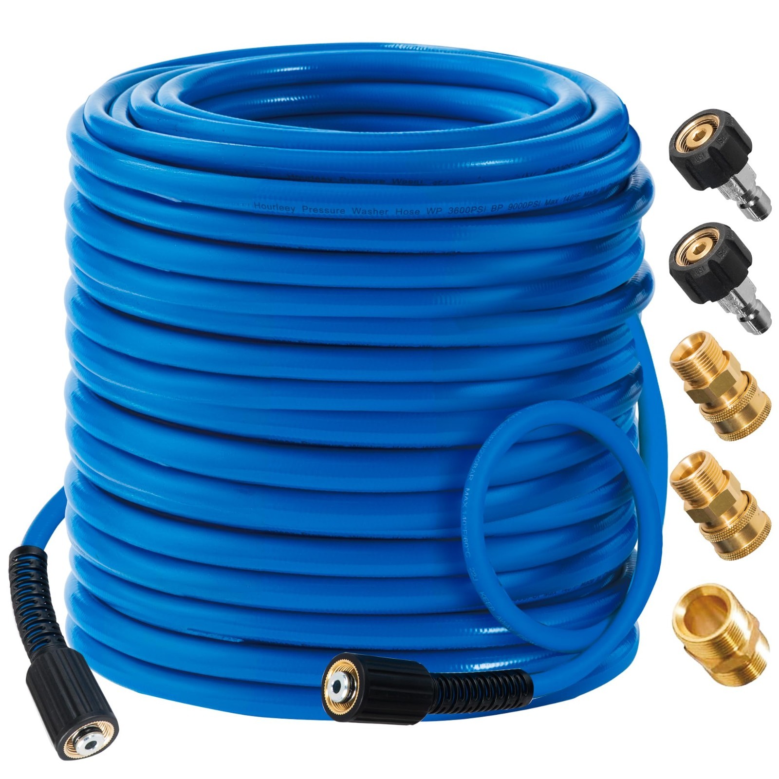 100FT Pressure Washer Hose 3600 PSI, Kink Resistant, Quick Connect M22 x 3/8″ Ex