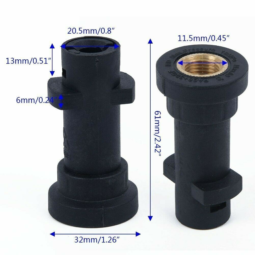 For K2-K7 Pressure Washer Adapter Connector Bayonet 1/4 BSP Snow Foam Lance AO