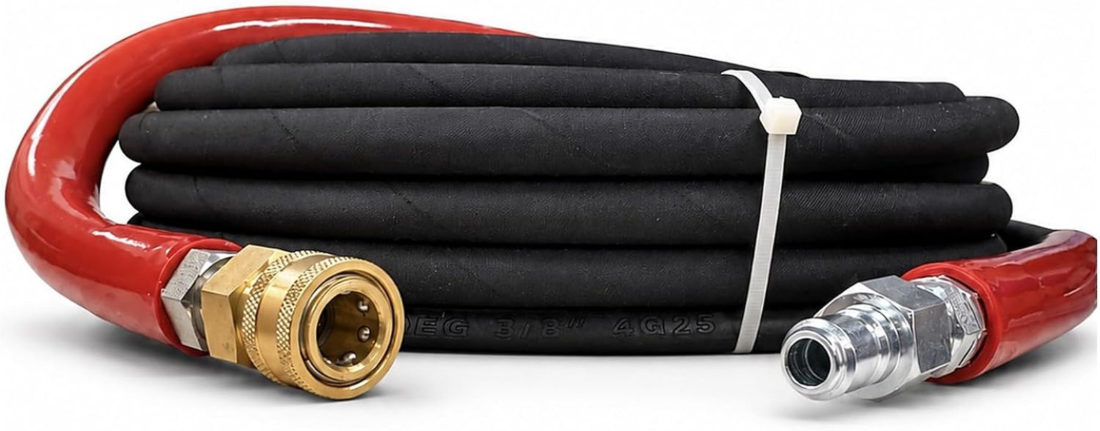 6000 PSI Pressure Washer Hose 3/8 in X 100 Ft Black 2-Wire | Double Wire Braid,