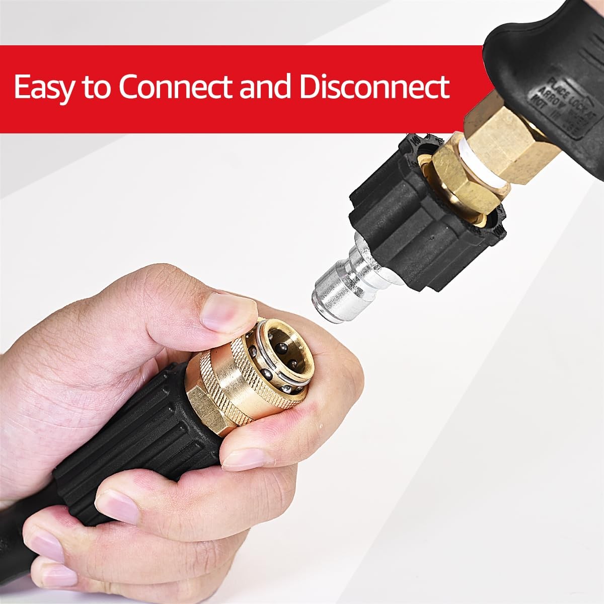 YAMATIC Pressure Washer Adapter Set Quick Connect Kit, M22 to 3/8″ Quick Connect
