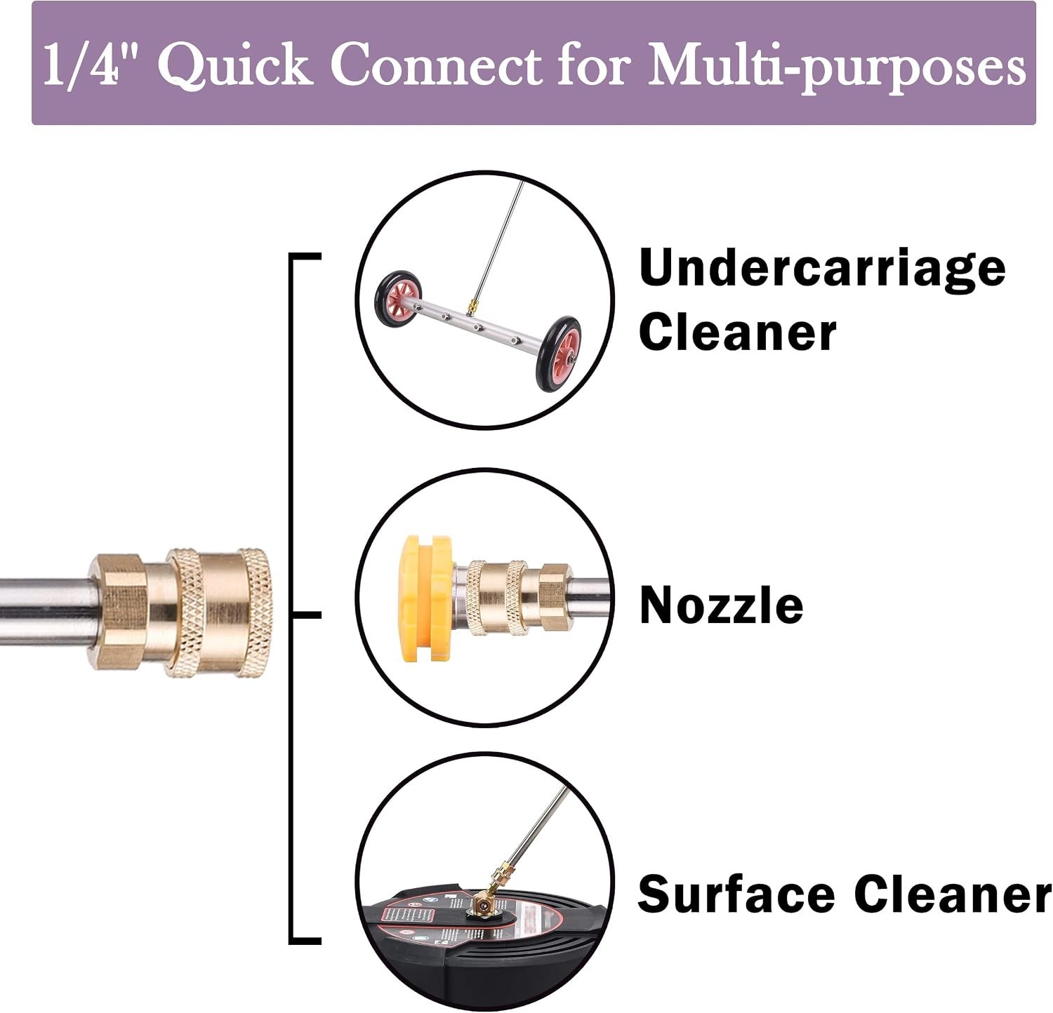 Adjustable 34-Inch Cleaning : 17-Inch Stainless Steel Power Washer Wand Set