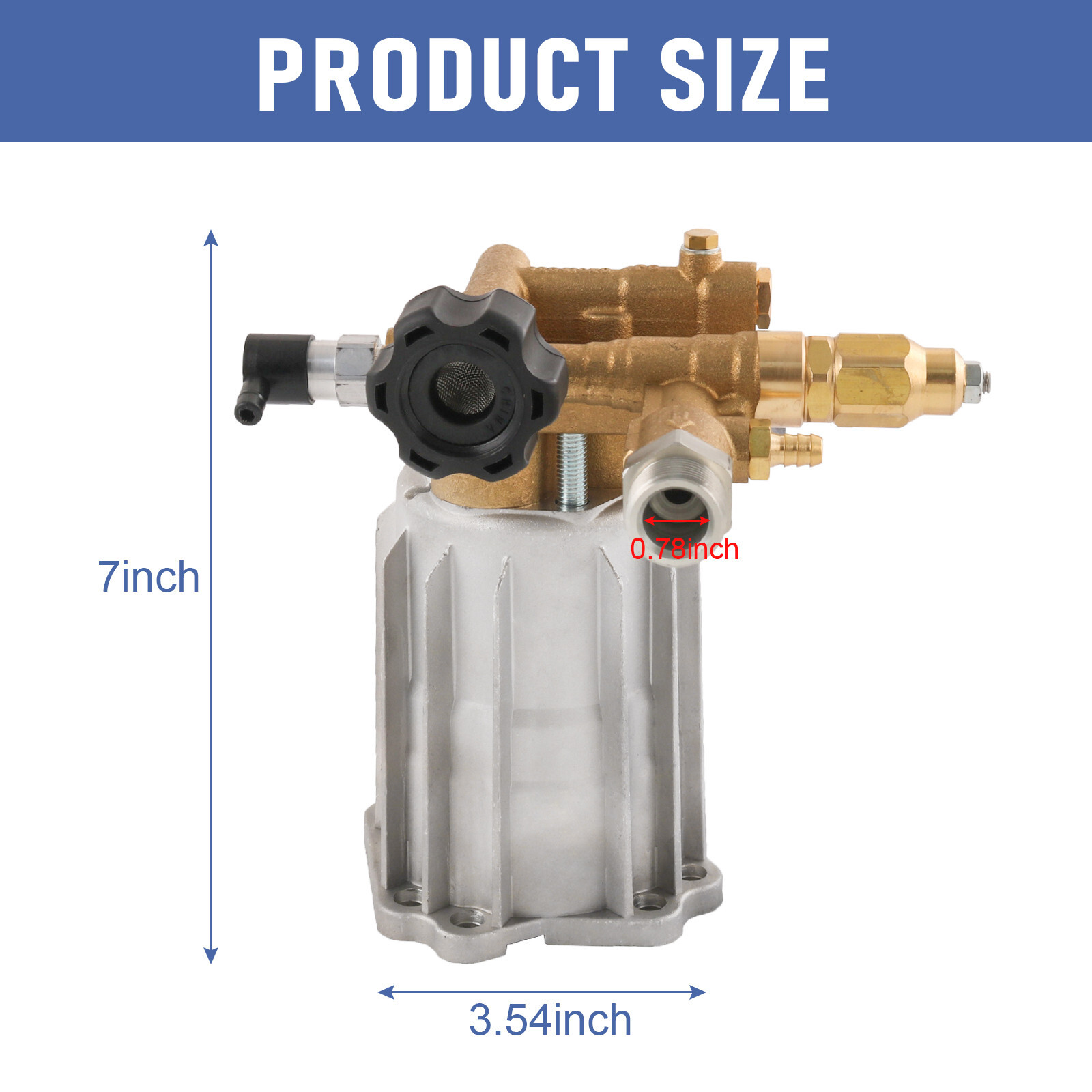 For RMV2.5G30 PRESSURE WASHER PUMP AXIAL, 2.5GPM 3000 PSI, 3400 RPM, 3/4″ SHAFT