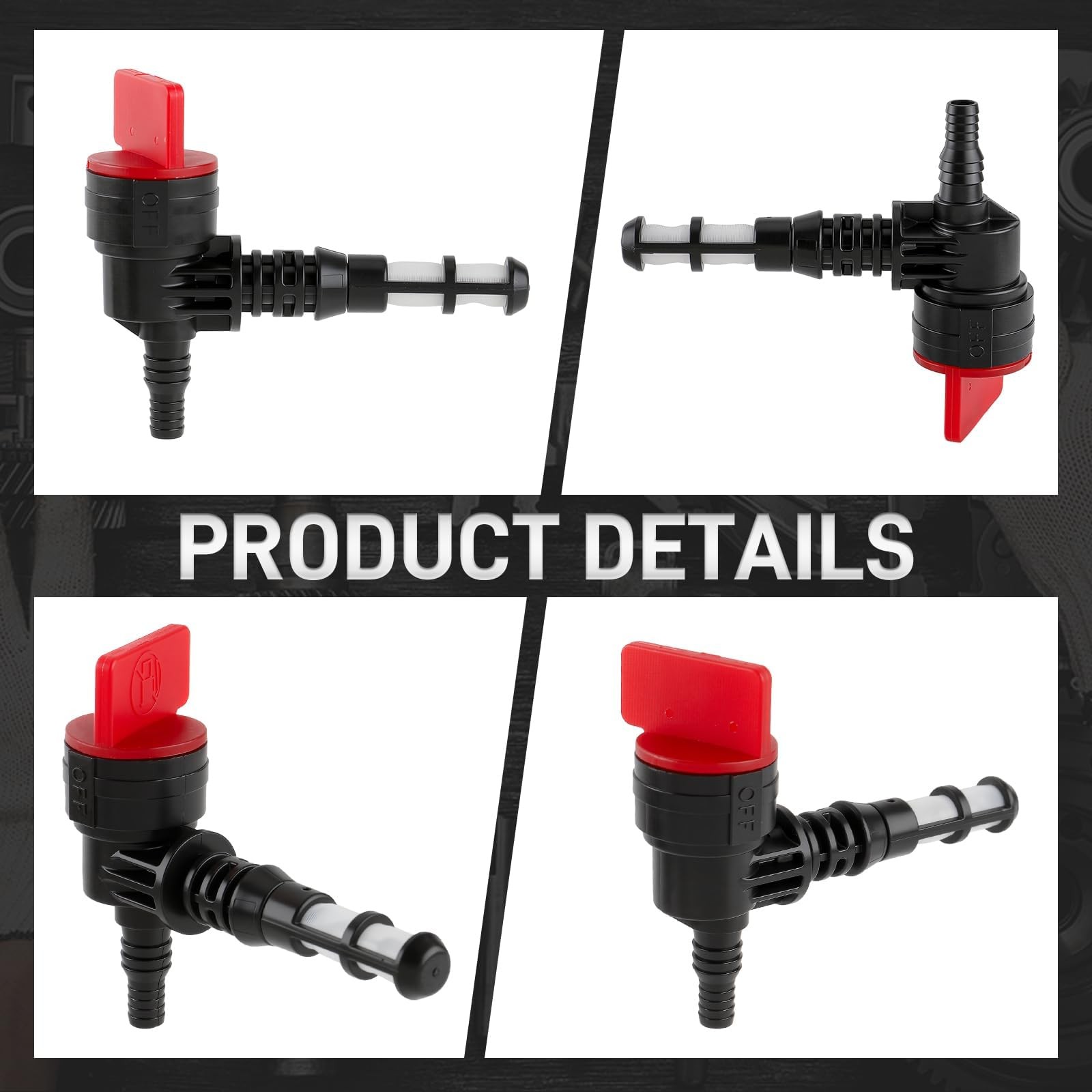 2 Pack 90 Degree Fuel Shut Off Valve for Gas Tank Engine Generator Pressure Wash