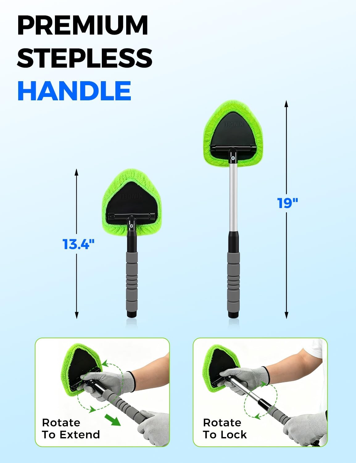 XINDELL Windshield Cleaner Tool – Car Interior Window Cleaning Kit with Exten…
