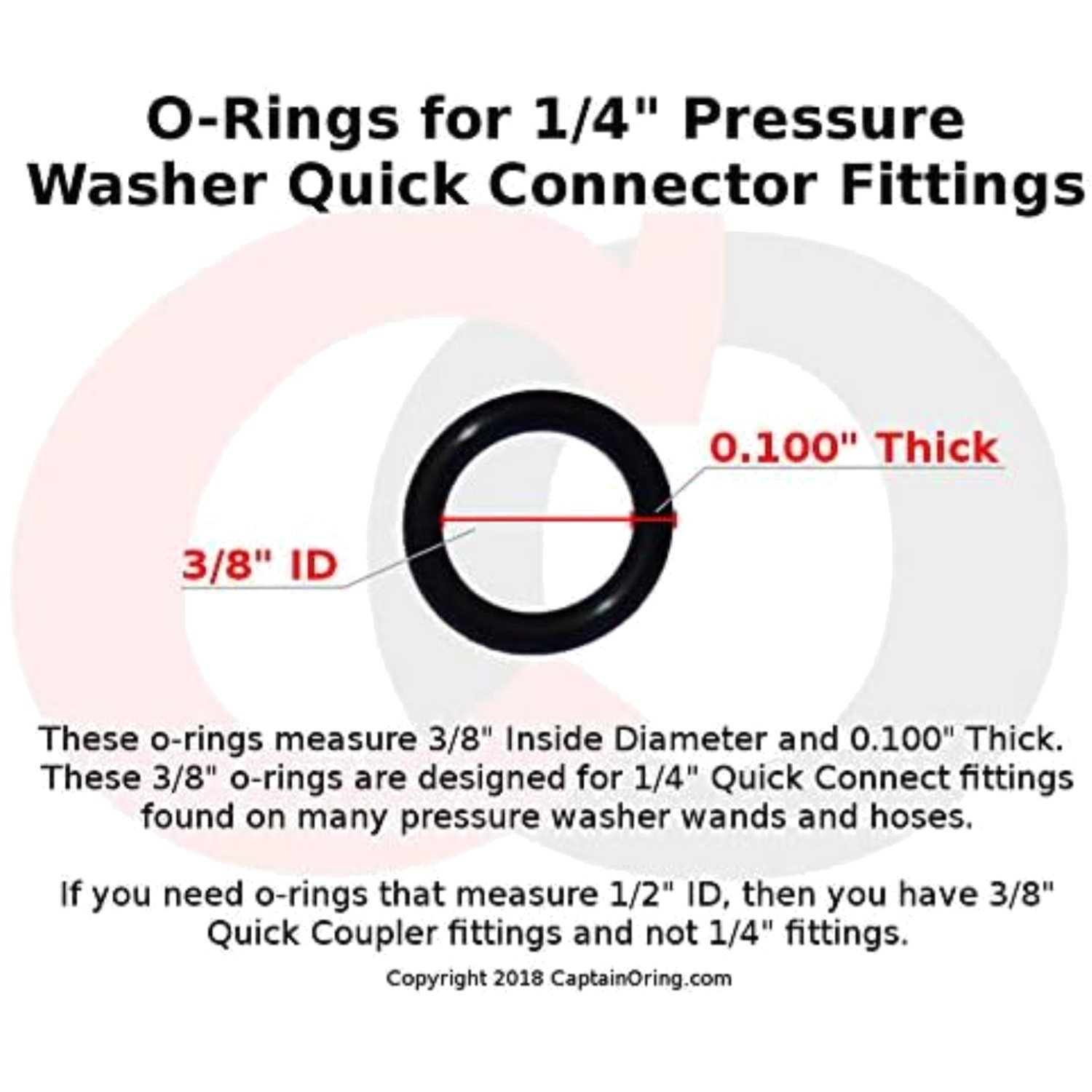 10 Pack Viton FKM O-Rings for Pressure Washer
