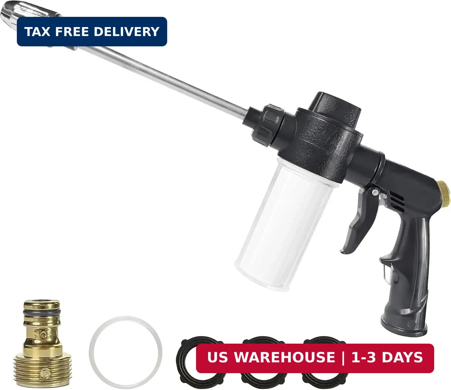 High Pressure Foam Gun for Garden Hose, Car Wash Soap Sprayer with 3.5oz/100cc P