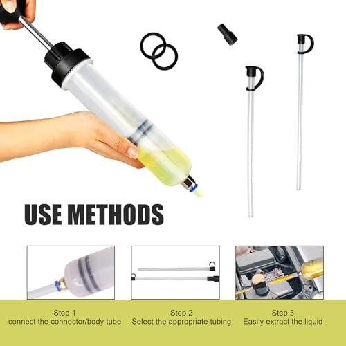 Car Fuel Extractor Pump, 200 CC Manual Oil Changer with Sealing Rubber Ring