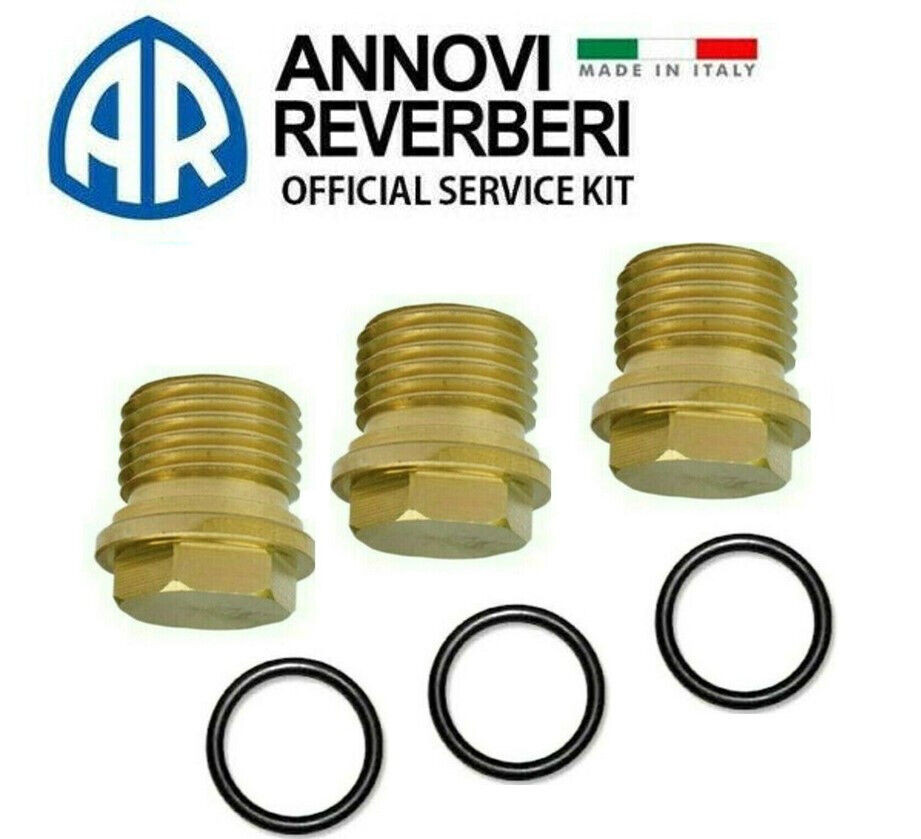 x3 Annovi Reverberi AR2840130 Brass Valve Caps For RMV and RMW Pumps AR 2840130