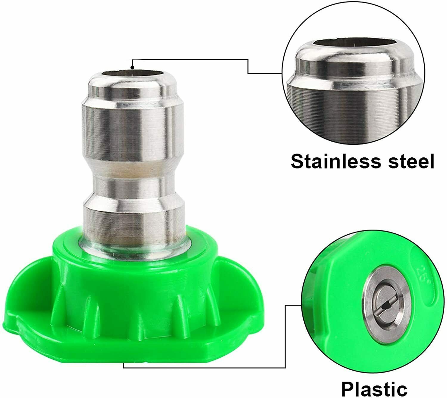 5Pcs Pressure Washer Spray Tips Nozzles High Power Kit Quick Connect 1/4″ SET