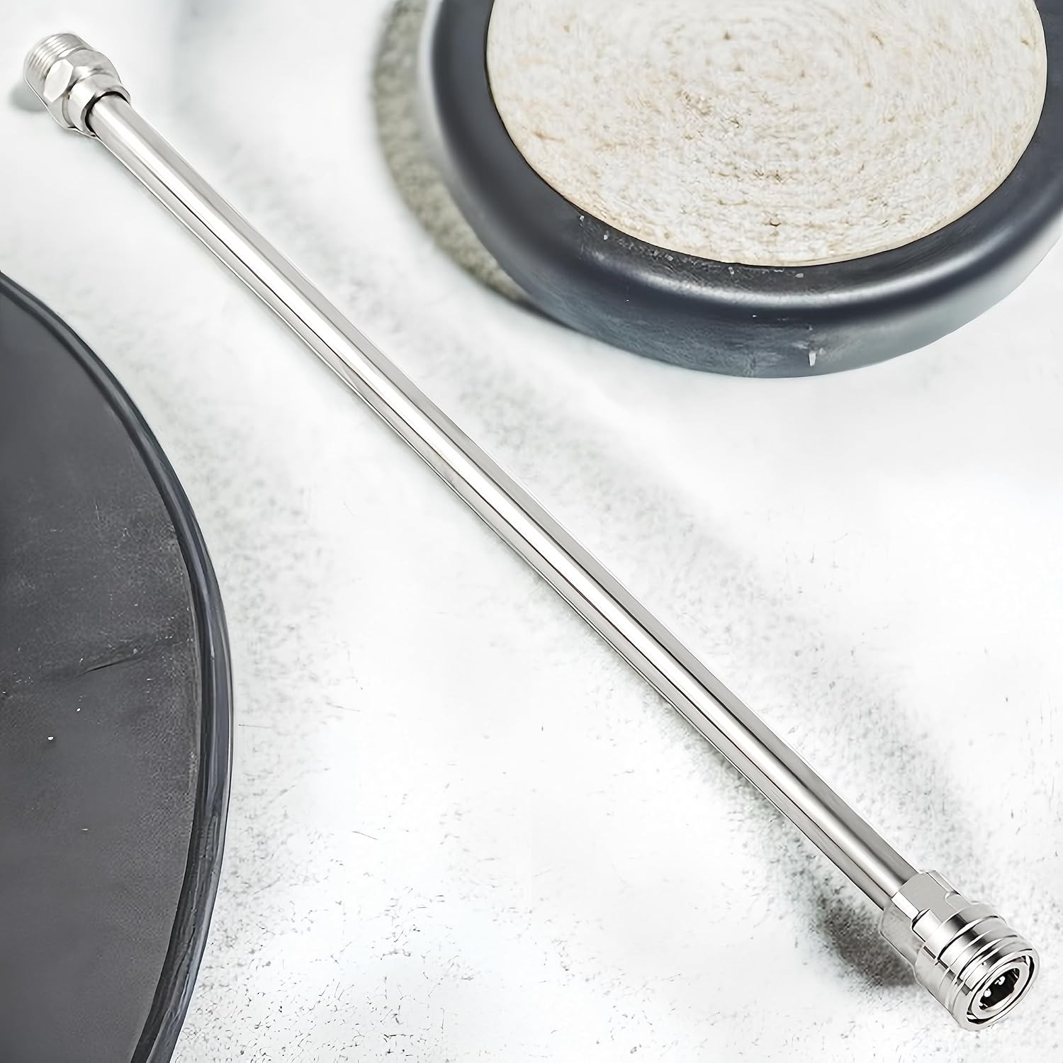 17″ Pressure Washer Extension Wand, Stainless Steel Lance M22 to 1/4″ QC
