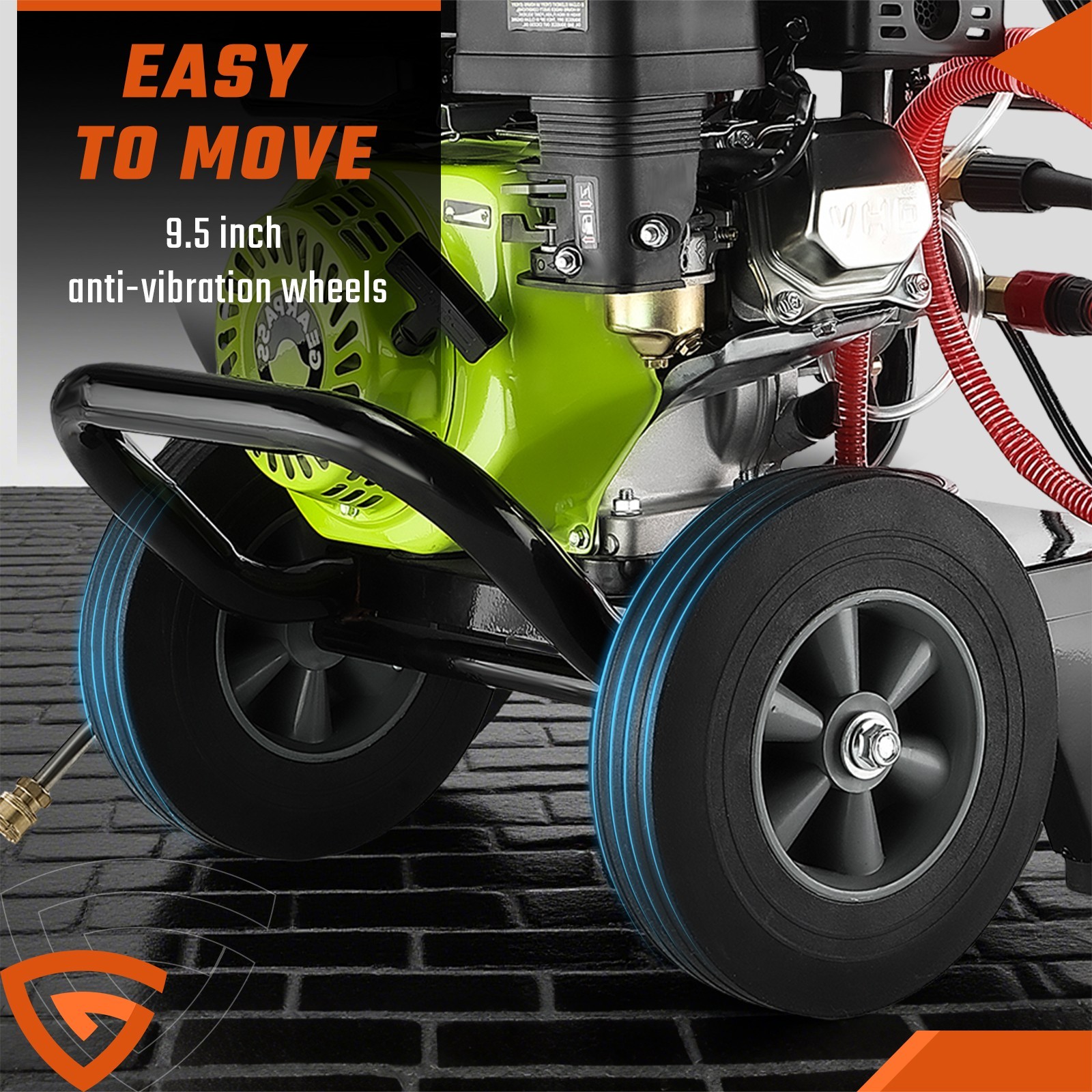 Power Petrol Pressure Washer Jet Wash 3500PSI 212cc 240Bar w/ 5 Nozzles 4-spoke