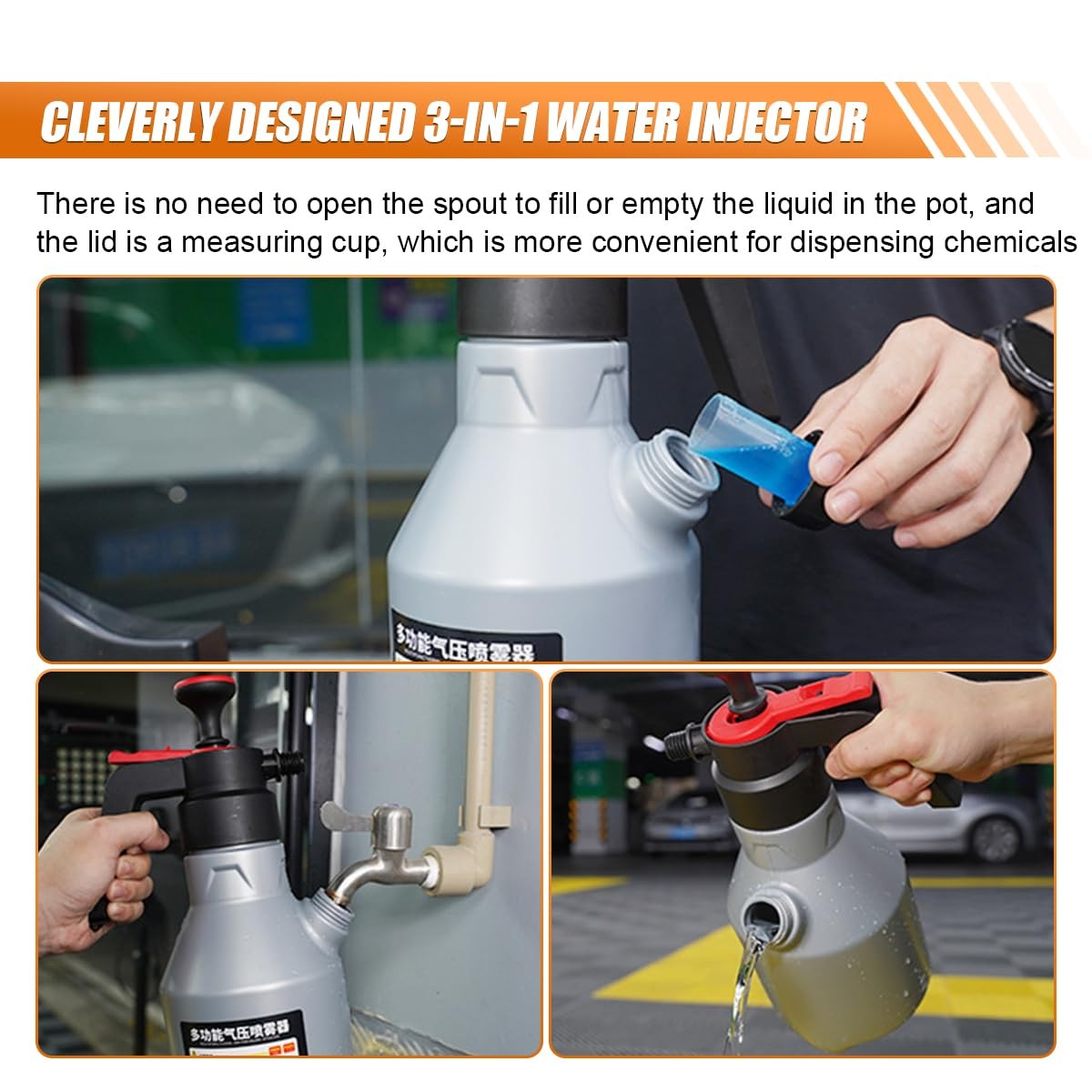 2L Car Wash Pump Foam Sprayer, 0.5 Gallon Hand Pump Sprayer, Car Wash Foam Gu…