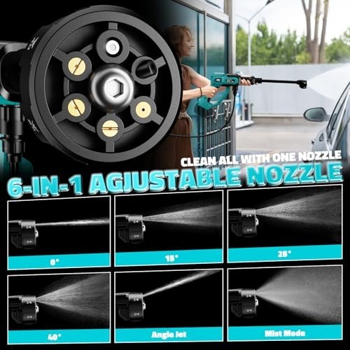 Cordless Portable Pressure Washer for Makita 18V Battery, 1000 PSI
