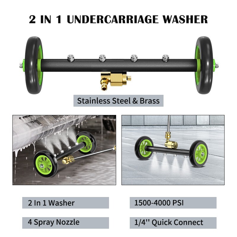 POHIR 16″ Pressure Washer Undercarriage Cleaner 4800 PSI Under Car Washer Broom