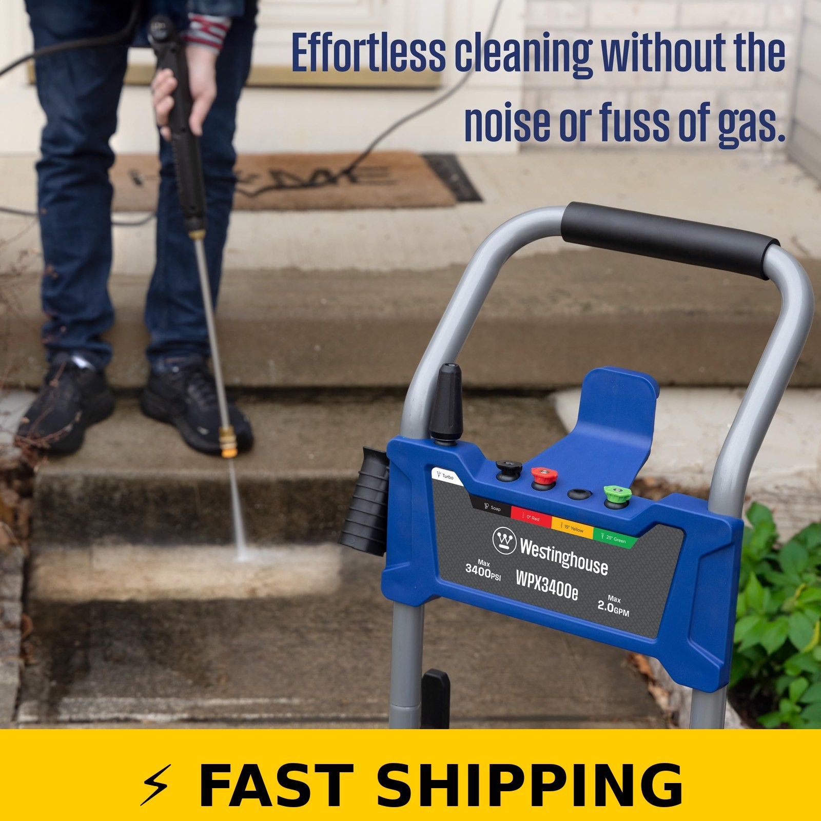 Westinghouse WPX3400e Electric Pressure Washer, 3400 PSI, Brushless Motor