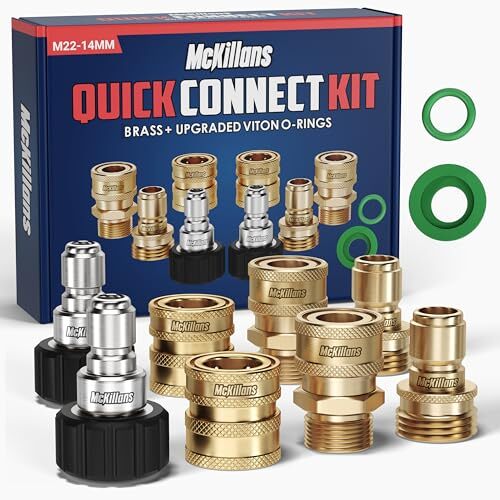 McKillans® Pressure Washer Quick Connect Kit, M22-14mm to 3/8″ Male Female Quick