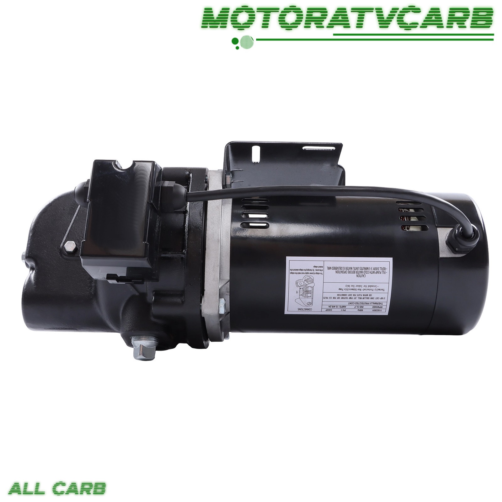 ALL-CARB Heavy Duty Cast Iron SWS75-3/4 HP Shallow Jet Well Pump 510GPH 115/230V