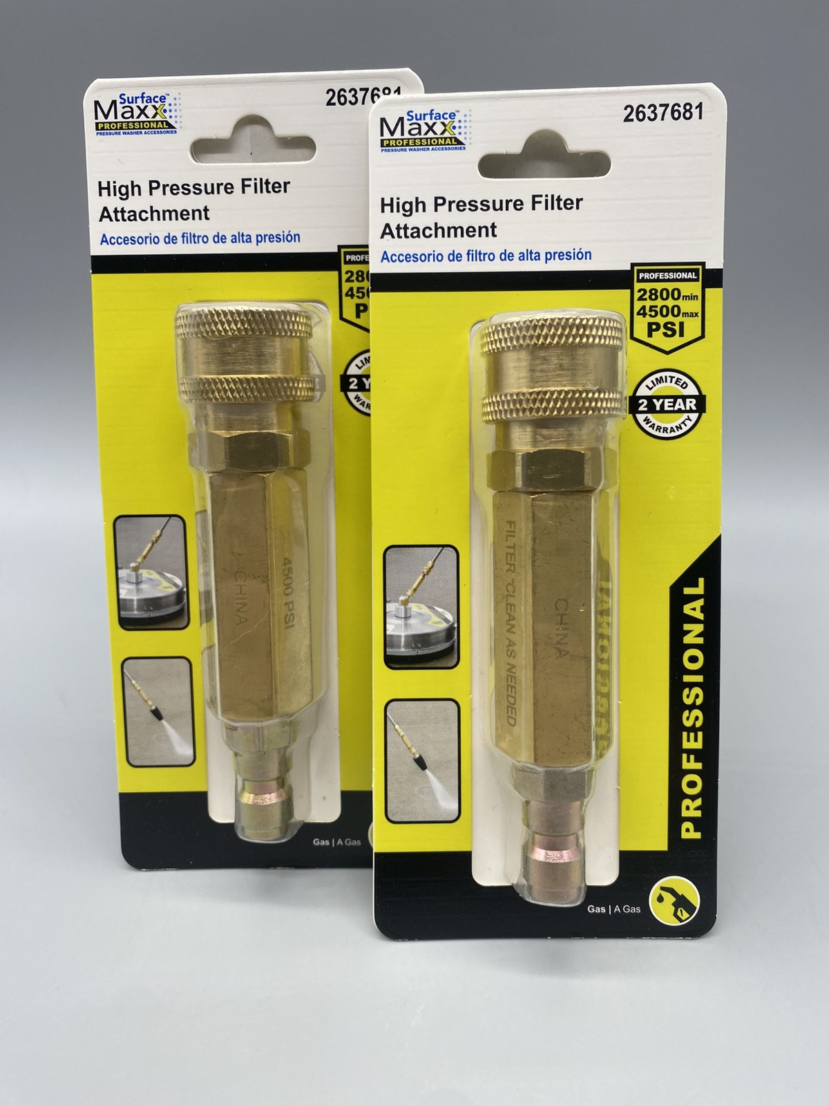 Surface Maxx High Pressure Filter Attachment Gas Professional #2637681 NEW (x2)