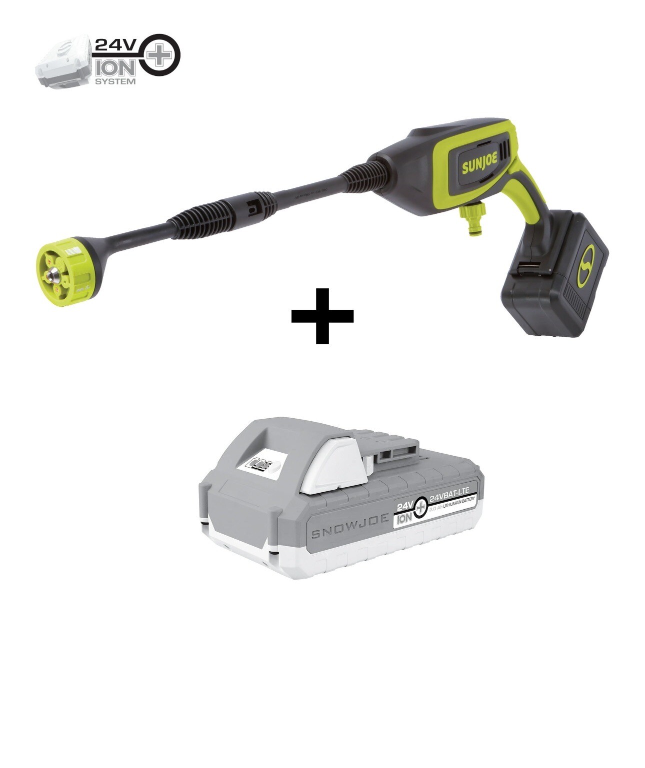 Sun Joe 24V Cordless Power Cleaner Kit, Accessories, 2.0-Ah Battery & Charger