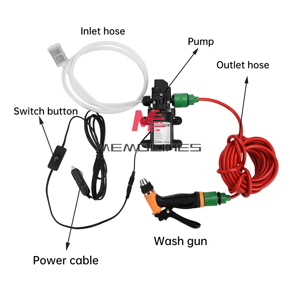 DC12V Portable Car High Pressure Washer Water Wash Cleaner Pump Kit Self-Priming