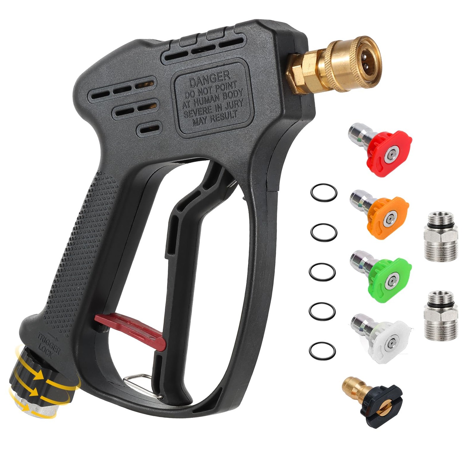 Short Pressure Washer , 5000 PSI Max Swivel High Pressure Washer Extension Wa…