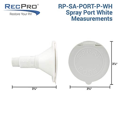 RV Exterior Spray Port Hook-Up Connector (Port Only) () White