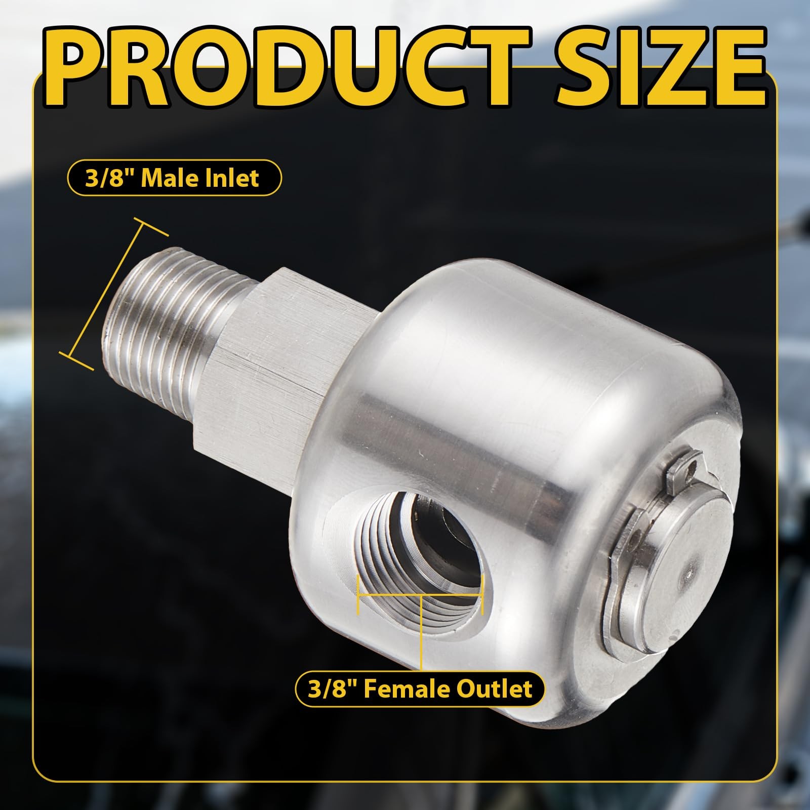 1 PCS 3/8 Inch NPT Stainless Steel Hose Swivel Male Female Adapter 3000PSI